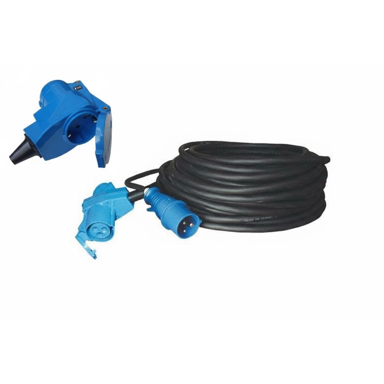 1 - Extension cable 230V AL-KO 25 m CEE plug CEE and Schuko socket Camper Camping